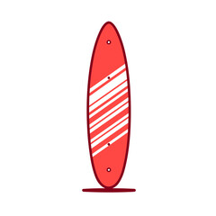 Surfboard Wax vector icon in minimalistic, black and red line work, japan web