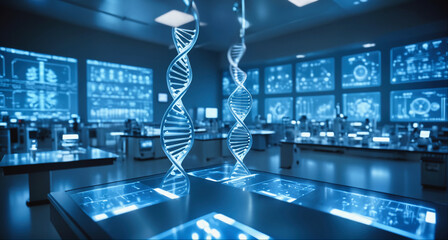 Concept of Modern Biological Gene Laboratory - obrazy, fototapety, plakaty