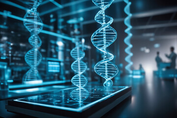 Concept of Modern Biological Gene Laboratory - obrazy, fototapety, plakaty