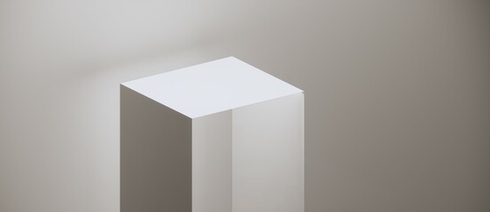 Aesthetic minimalist platform for product display. 3D, rendering, visualization.