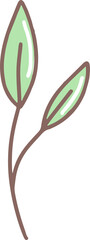 Obraz premium Flowers and leaves. Collection of decorative