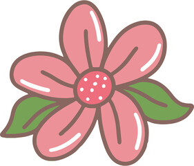 Flowers and leaves. Collection of decorative