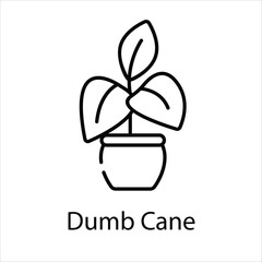 Dumb Cane icon vector stock illustration