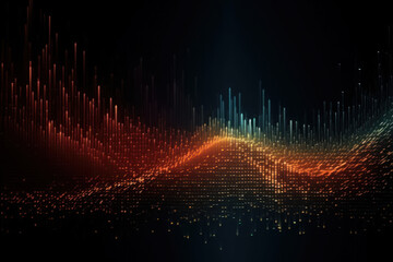 Abstract colorful data visualization background with electronic waves - obrazy, fototapety, plakaty