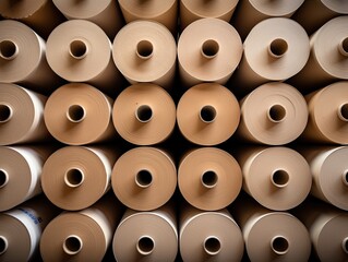 Industrial Precision: Detailed Paper Roll Texture in Warehouse
