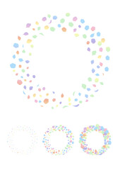 虹色のバラの花びらの丸フレーム