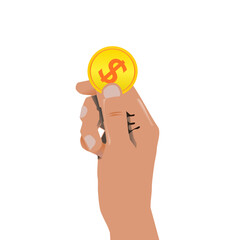 hand holding coin cash - giving money coin - hand pay with coin