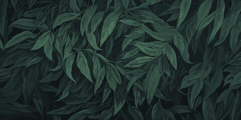 Luxury green background vector with green leaf pattern. Vector illustration. - 651377206