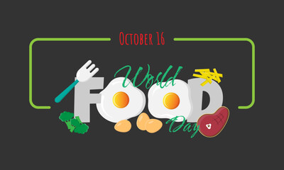 Fototapeta premium World Food Day poster with food elements