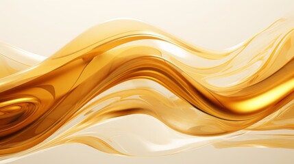 abstract golden floating honey liquid lines for a holiday celebration. shiny gold yellow orange lights. wallpaper background for ads or gifts wrap web design. viscous thick and creamy. Generative AI