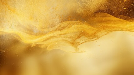 abstract golden particles and sprinkles powder explosion for a holiday celebration like christmas. shiny gold lights. wallpaper background for ads or gifts wrap and web design. Generative AI