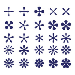 Set of asterisks icons vector illustration.