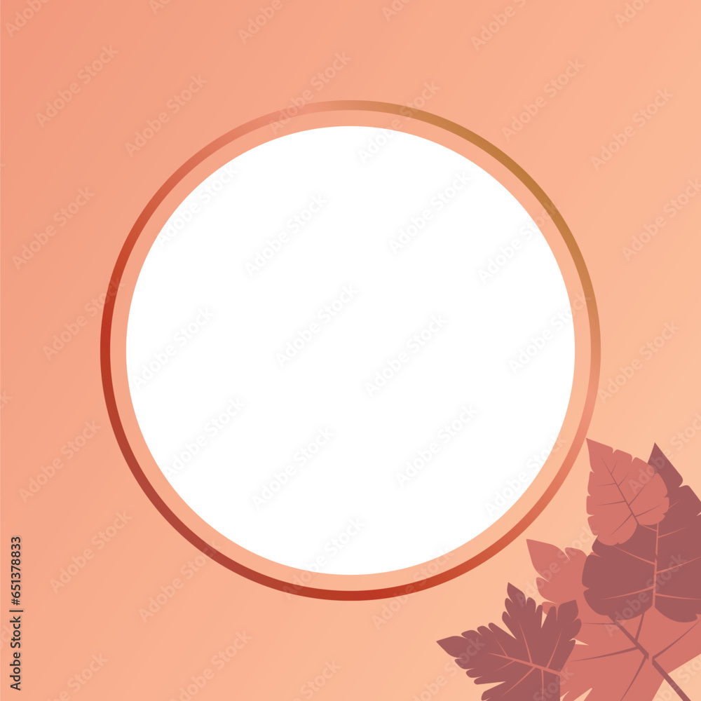 Aufkleber autumn background with copy space area, vector with waves and leaves pattern. design for banner, gre