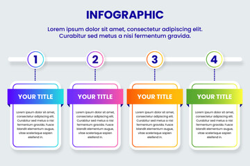 Business process infographic 4 steps design template modern gradient color