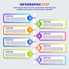 Infographic business template design multiple steps with modern gradient