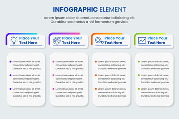 Business process infographic design template modern gradient color