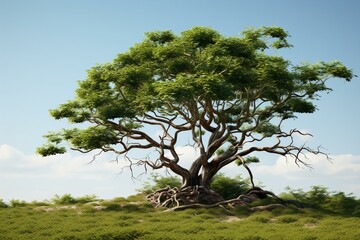 3D rendered image of a png tree for compositing, without a background. Generative AI