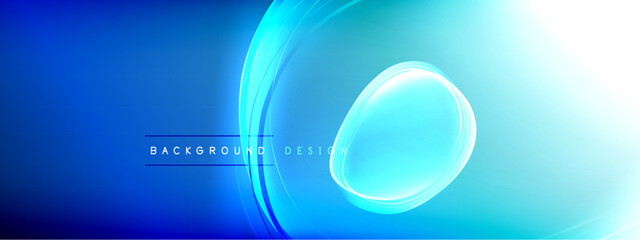 Vector abstract background - liquid transparent bubble shapes on fluid gradient with shadows and light effects