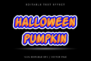 Fototapeta premium Halloween Pumpkin Editable Text Effect Cartoon Style