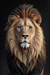 Fototapeta premium lion portrait front view king lion 