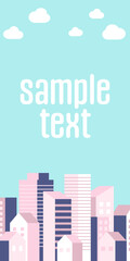 背景イラスト_ビル群_パステルカラー