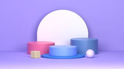 Abstract cylinder pedestal podium. Product display presentation