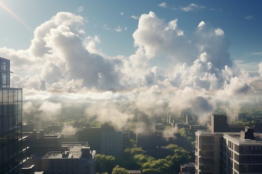 clouds over city, Generative AI