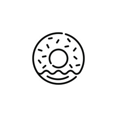 Donut line icon isolated on white background