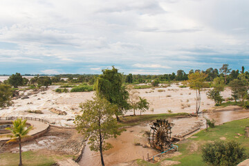 View from the observation tower, Li Phi Waterfall or Somphamit Waterfall Located in the area of Don...