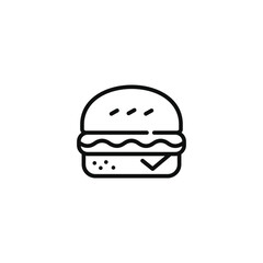 Burger line icon isolated on white background