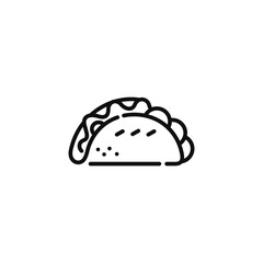 Taco line icon isolated on white background