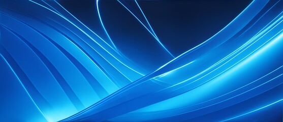 Abstract blue neon waves with rays of light. from Generative AI
