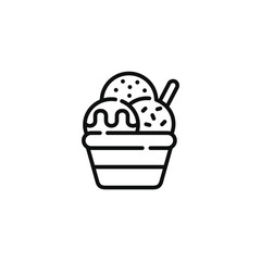 Ice cream line icon isolated on white background