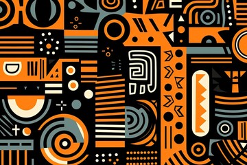 Fabrics with African style prints. Generative AI