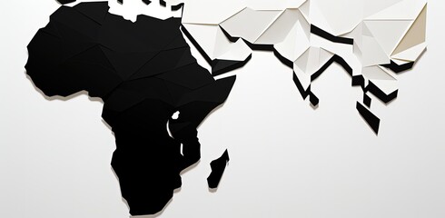 Africa map illustration, white background. Generative AI