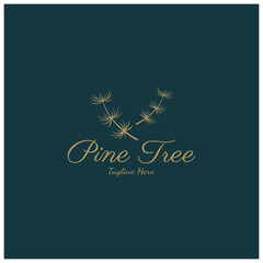 simple pine or fir tree logo,evergreen.for pine forest,adventurers,camping,nature,badges and business.vector