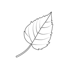 Single one line drawing of green leaf. Organic leaf tree icon silhouette for environment concept.