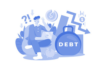 Businessman with huge debt