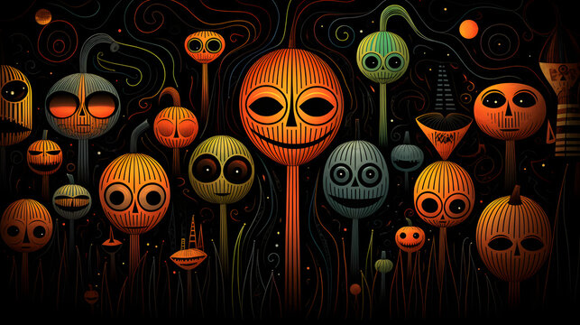 Bal Masqué d'Halloween : L'Obscurité Cache ses Secrets, IA génératrice
