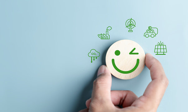 Friendly of ESG Environmental, environmental, social, and governance in sustainable and ethical business on the Network connection, green energy.