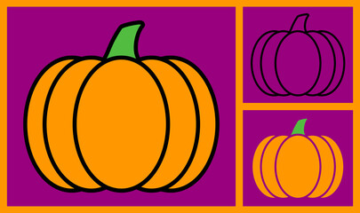 pumpkin icon vector in various shapes