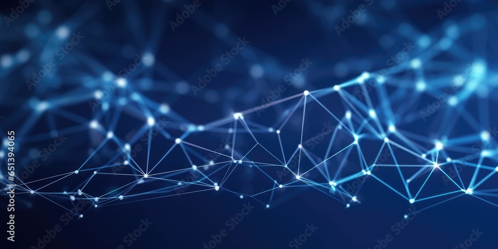 Aufkleber 3d network connections with plexus design blue background wallpaper. generative ai image weber.