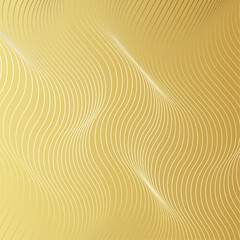 Elegant Golden Wavy Lines Vector Pattern