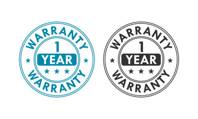 Obraz premium 1 years and lifetime warranty label template illustration