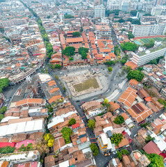 Obraz premium Aerial photography, China, Fujian Province, Quanzhou City, Dejimen ruins, Tianhou Temple