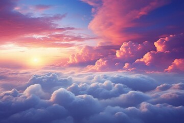 Twilight sky with clouds. Generative AI - obrazy, fototapety, plakaty