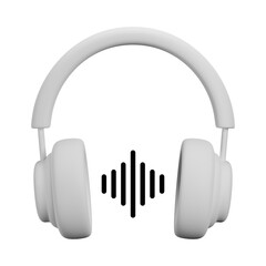 3D Headphones Isolated on Transparent Background