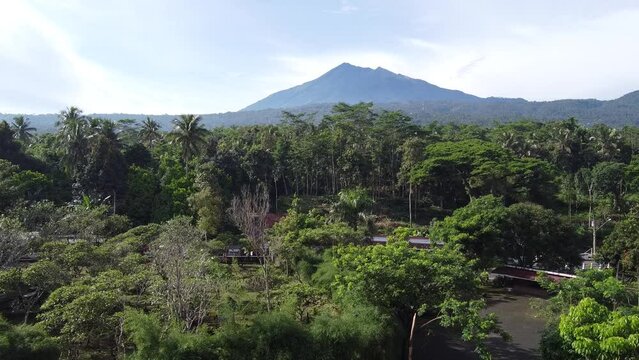 VIEW OF NATURE, MOUNT MERBABU AND UNGARAN FROM THE DRONE