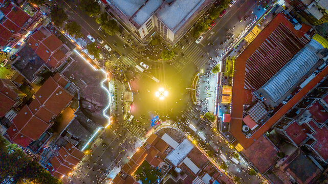 Aerial photography of the Bell Tower in Licheng District, Quanzhou City, Fujian Province, China