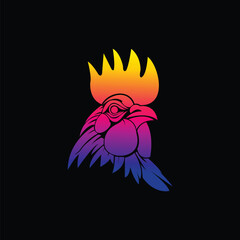 CHICKEN HEAD MASCOT LOGO TEMPLATE VECTOR